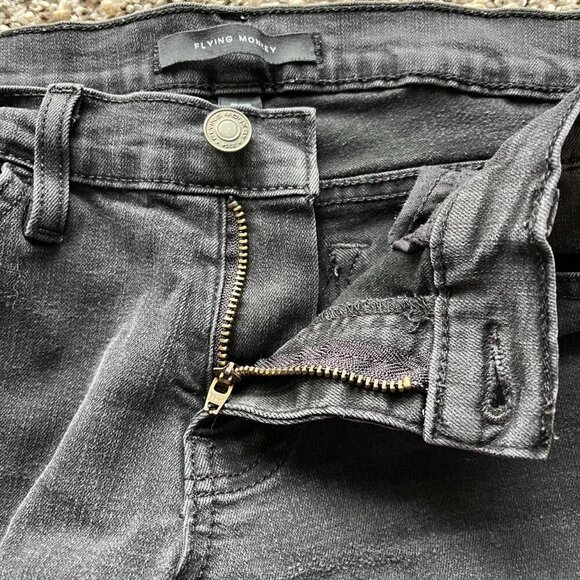 Flying Monkey Black Distressed Skinny Jeans, Womens Size 29, Low Rise Denim - Picture 5 of 7